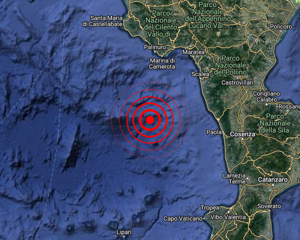Terremoto a Tirreno Meridionale (MARE), numerose segnalazioni