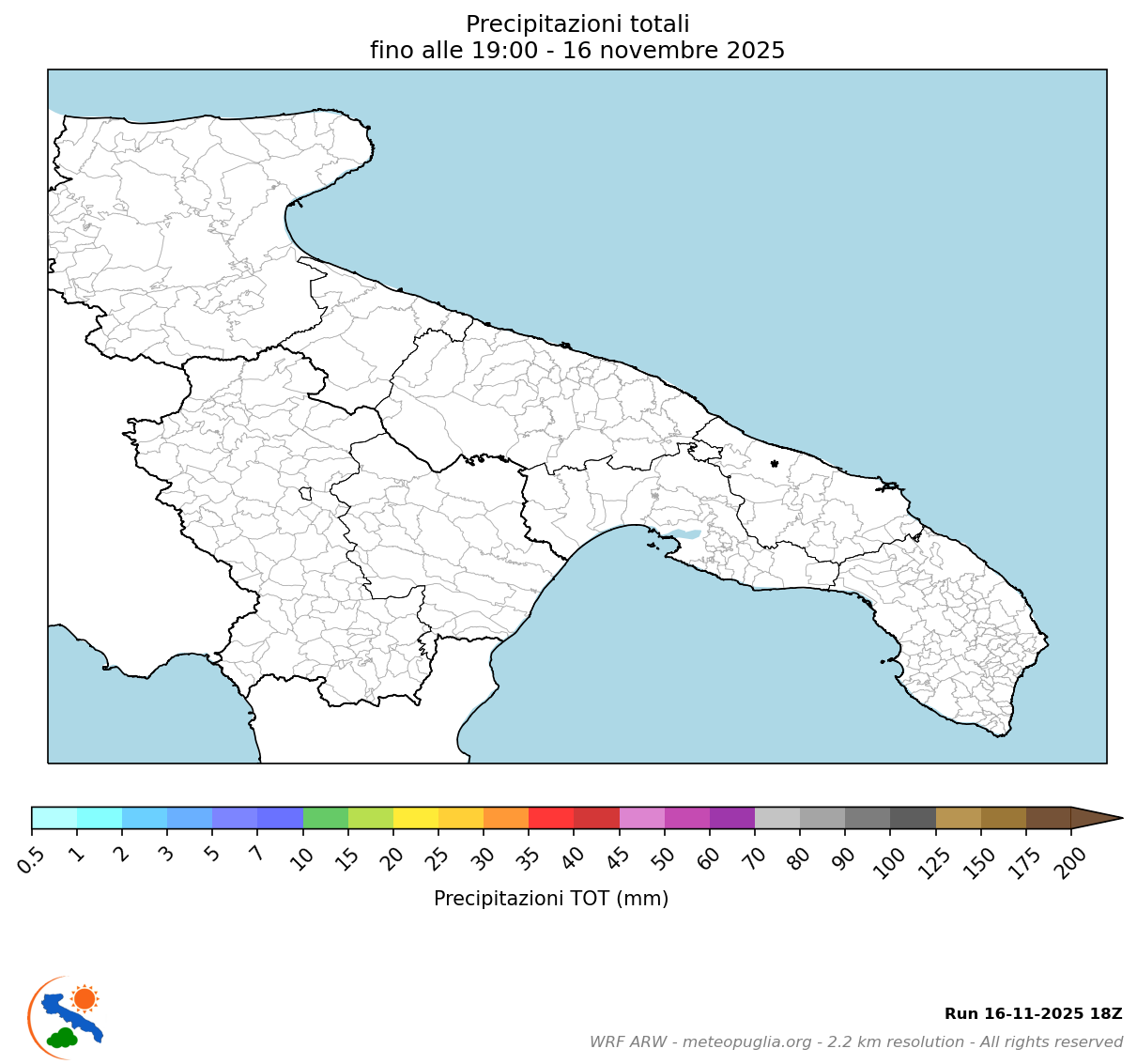 Mappa Pioggia cumulata