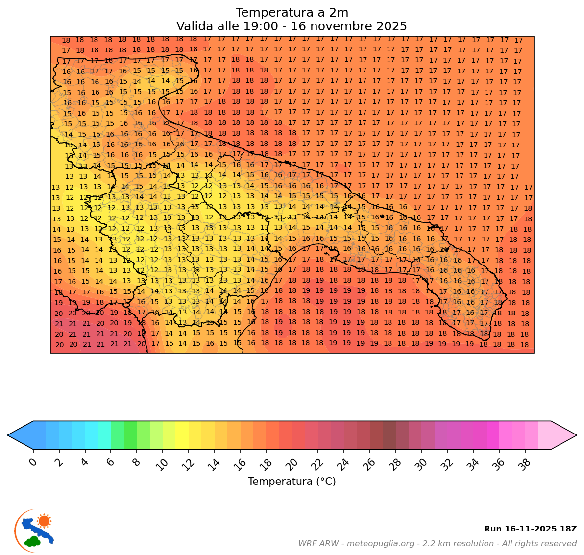 Mappa Temperatura 2m