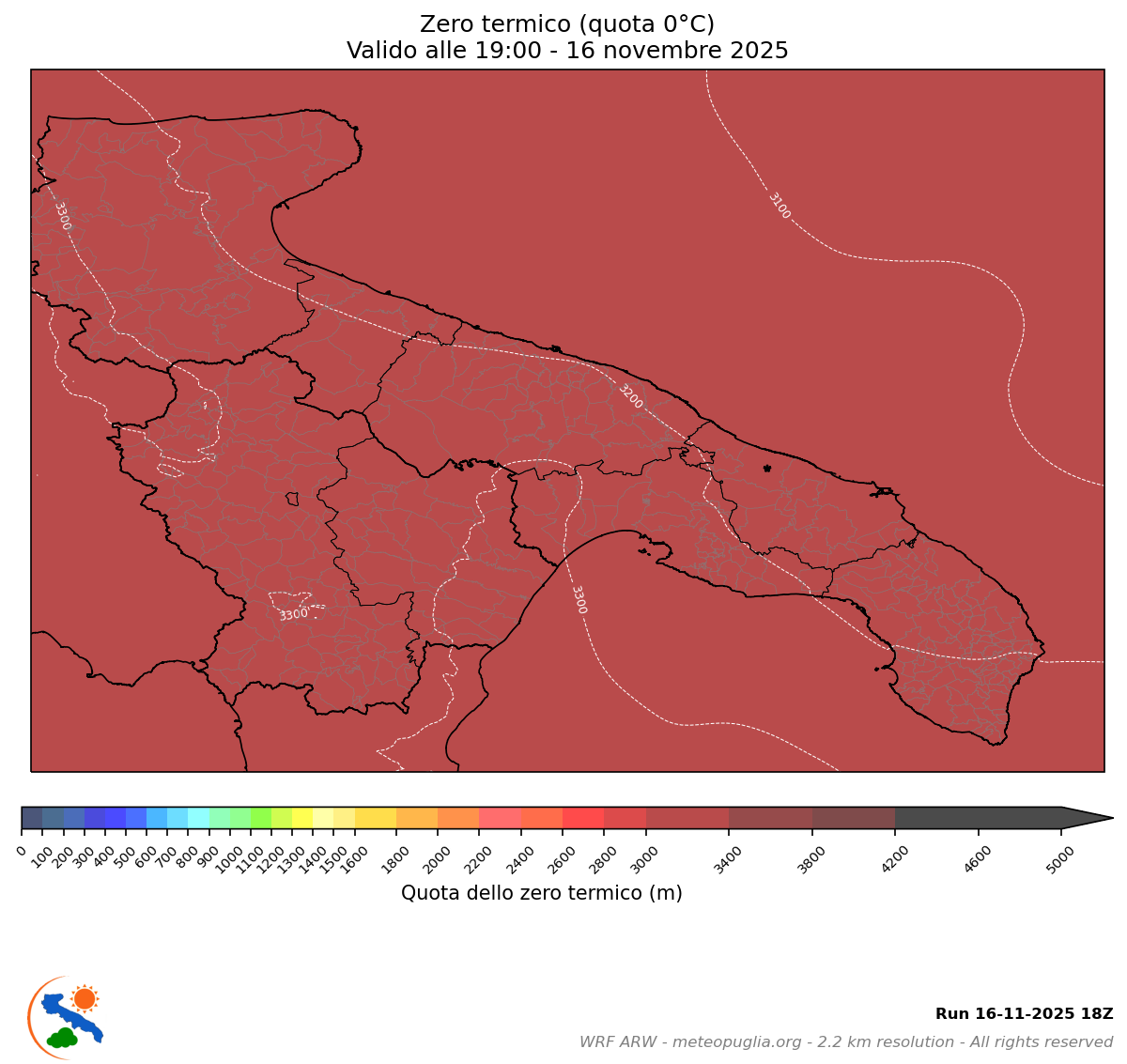 Mappa altezza zero termico