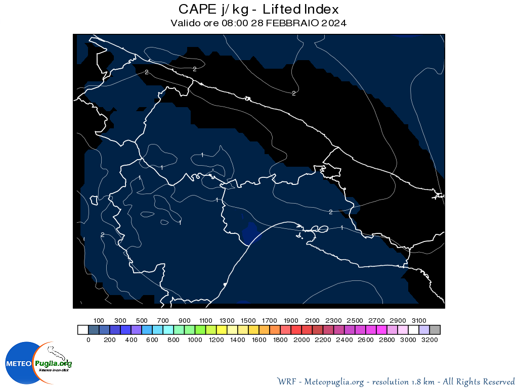 CAPE j/kg / Lifted Index