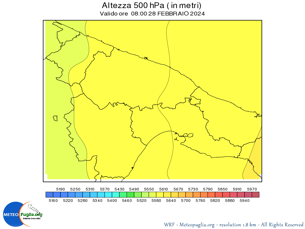 Geopotenziale 500 hPa