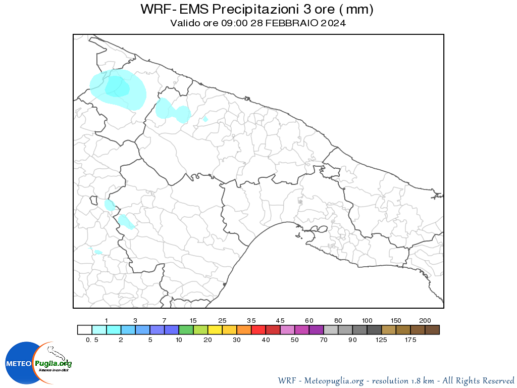 Pioggia 3 ore
