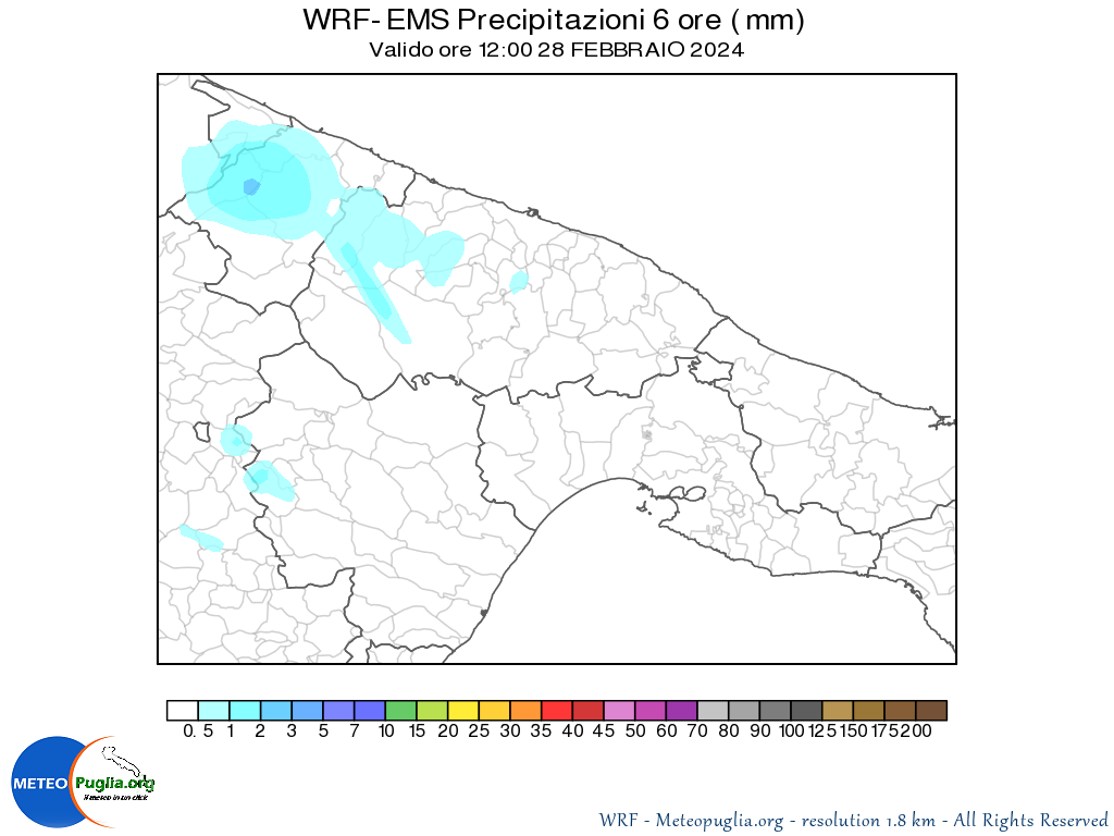 Pioggia 6 ore