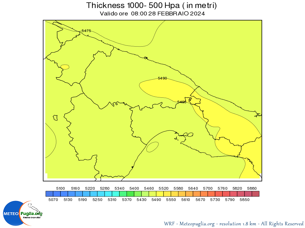 Spessore 500-1000 hPa